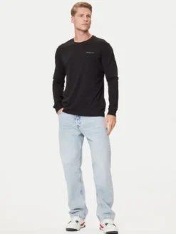 Tommy Jeans Longsleeve Chest Linear DM0DM21594 Czarny Regular Fit