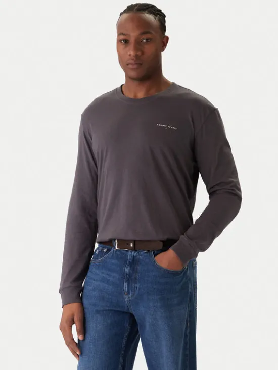 Tommy Jeans Longsleeve Chest Linear DM0DM21594 Szary ciemny Regular Fit