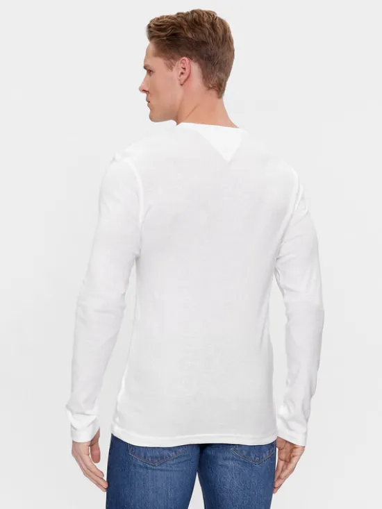 Tommy Jeans Longsleeve DM0DM04409 Biały Slim Fit