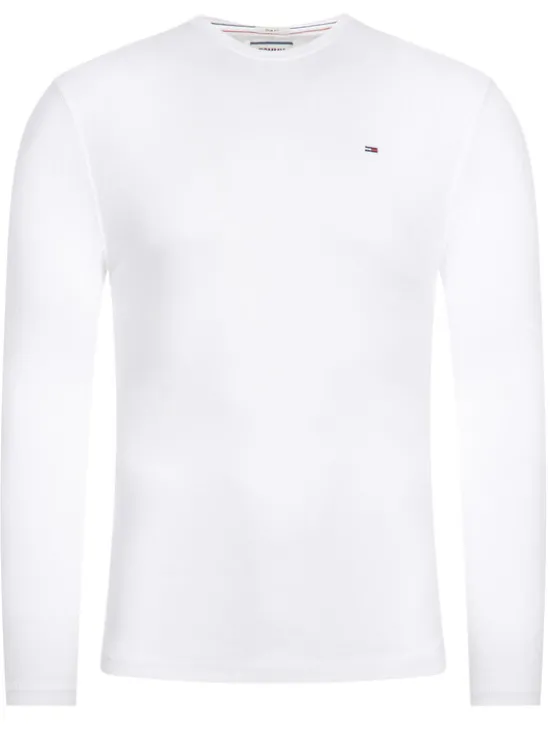 Tommy Jeans Longsleeve DM0DM04409 Biały Slim Fit
