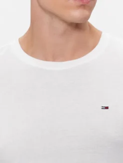 Tommy Jeans Longsleeve DM0DM04409 Biały Slim Fit
