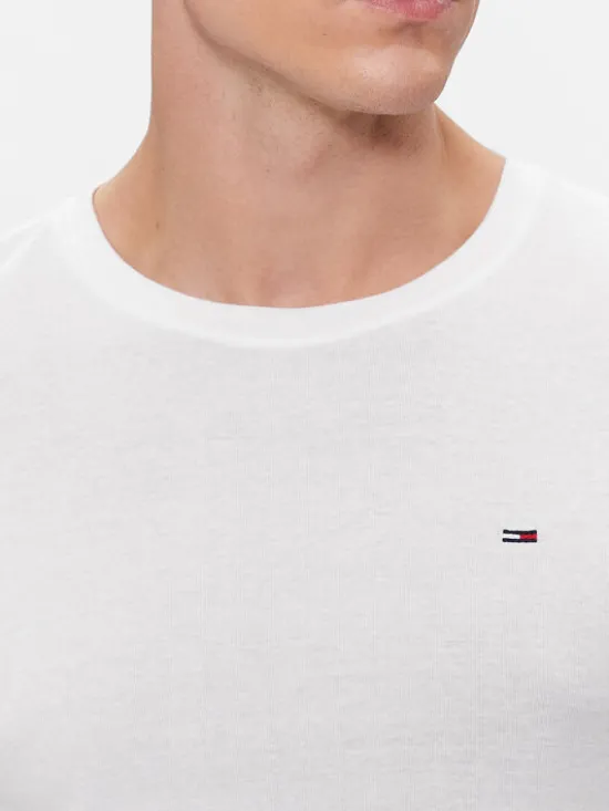 Tommy Jeans Longsleeve DM0DM04409 Biały Slim Fit