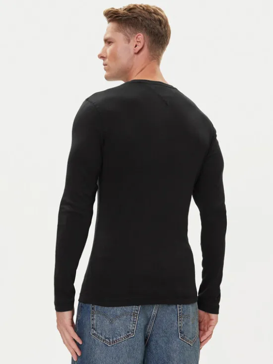 Tommy Jeans Longsleeve DM0DM04409 Czarny Slim Fit