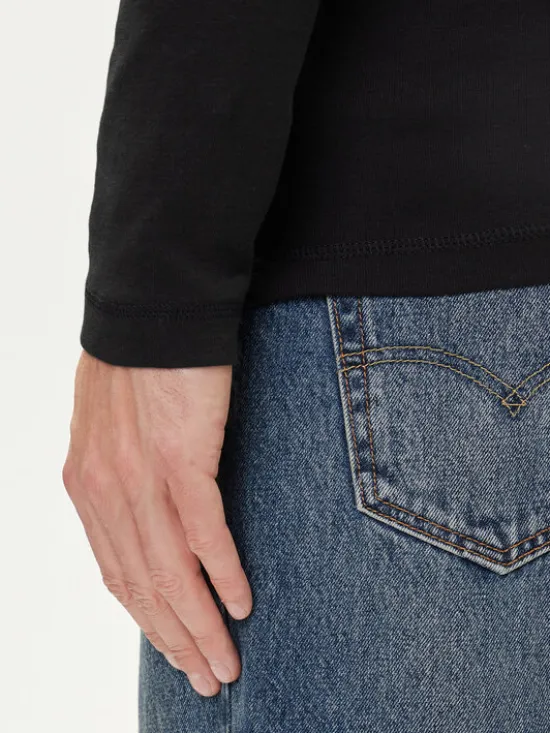 Tommy Jeans Longsleeve DM0DM04409 Czarny Slim Fit