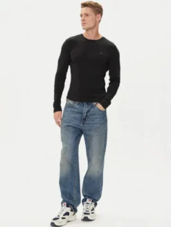Tommy Jeans Longsleeve DM0DM04409 Czarny Slim Fit