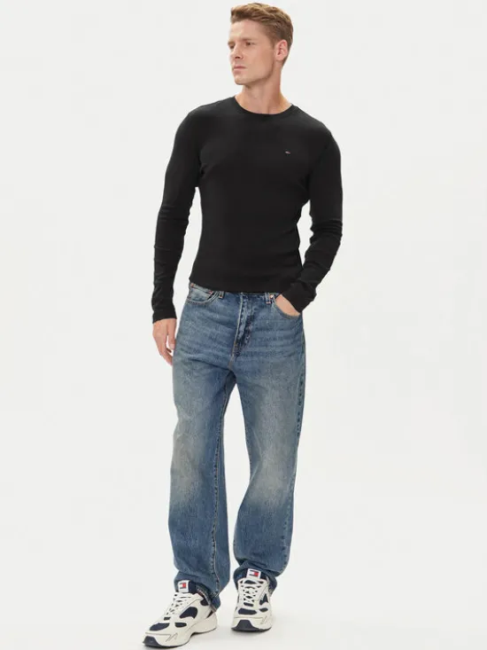 Tommy Jeans Longsleeve DM0DM04409 Czarny Slim Fit