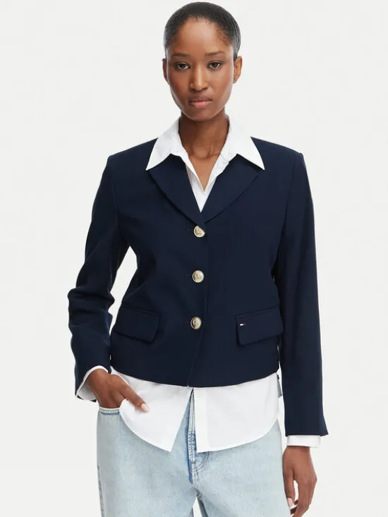 Tommy Jeans Marynarka DW0DW22910 Granatowy Regular Fit