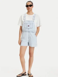 Tommy Jeans Ogrodniczki Dungaree DW0DW22402 Niebieski jasny Relaxed Fit