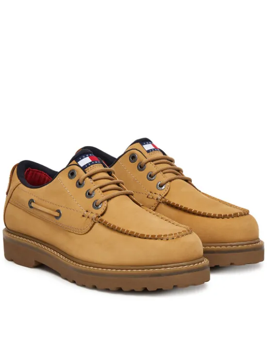 Tommy Jeans Półbuty Archive '01 Boat Shoe EM0EM01703 Żółty