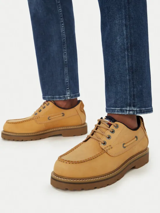 Tommy Jeans Półbuty Archive '01 Boat Shoe EM0EM01703 Żółty