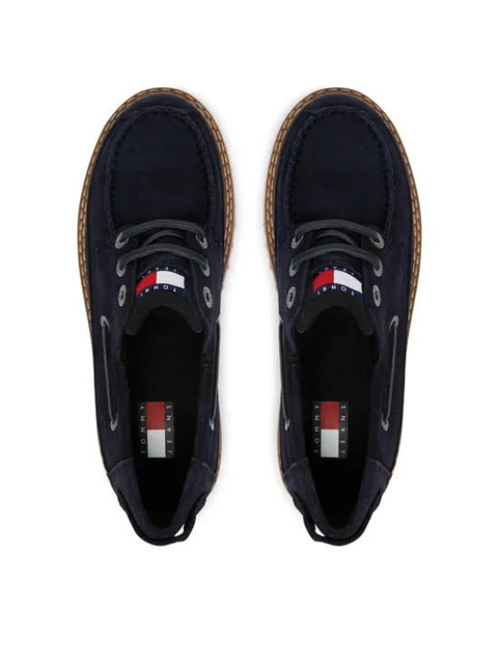 Tommy Jeans Półbuty Tjw Archive '01 Low Boat Shoe EN0EN03157 Granatowy