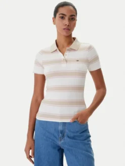 Tommy Jeans Polo DW0DW22327 Beżowy Slim Fit