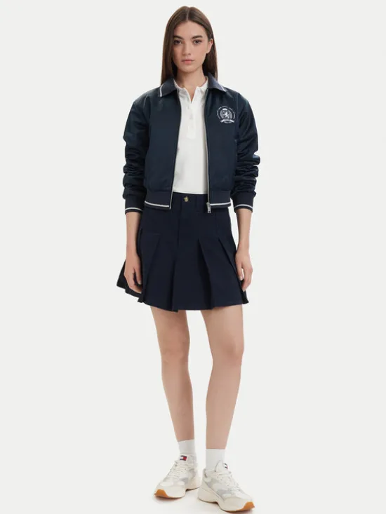 Tommy Jeans Spódnica plisowana DW0DW23149 Granatowy Regular Fit