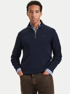 Tommy Jeans Sweter DM0DM21654 Granatowy Slim Fit