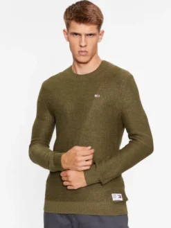 Tommy Jeans Sweter DM0DM15060 Zielony Regular Fit