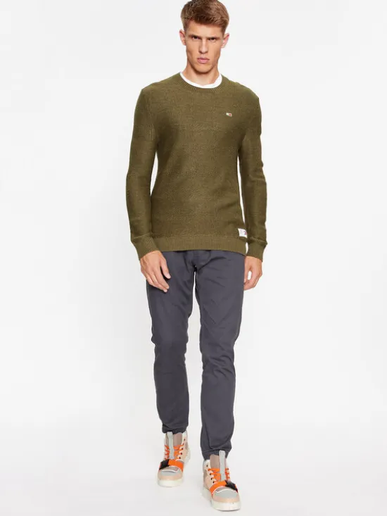 Tommy Jeans Sweter DM0DM15060 Zielony Regular Fit