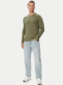 Tommy Jeans Sweter DM0DM21787 Zielony Regular Fit