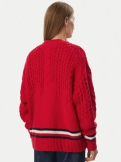 Tommy Jeans Sweter DW0DW23353 Czerwony Oversize
