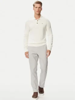 Tommy Jeans Sweter Essential DM0DM20304 Biały Slim Fit