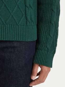 Tommy Jeans Sweter Flag DM0DM23405 Zielony ciemny Regular Fit