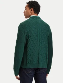 Tommy Jeans Sweter Flag DM0DM23405 Zielony ciemny Regular Fit