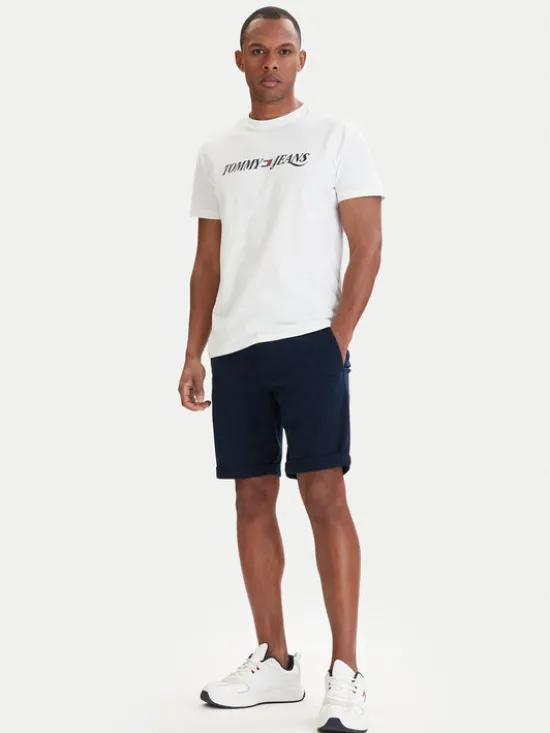 Tommy Jeans Szorty materiałowe Scanton DM0DM22852 Granatowy Slim Fit