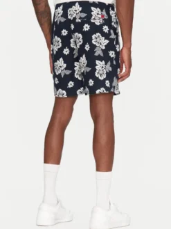 Tommy Jeans Szorty materiałowe Slub Aop Beach DM0DM21947 Granatowy Regular Fit