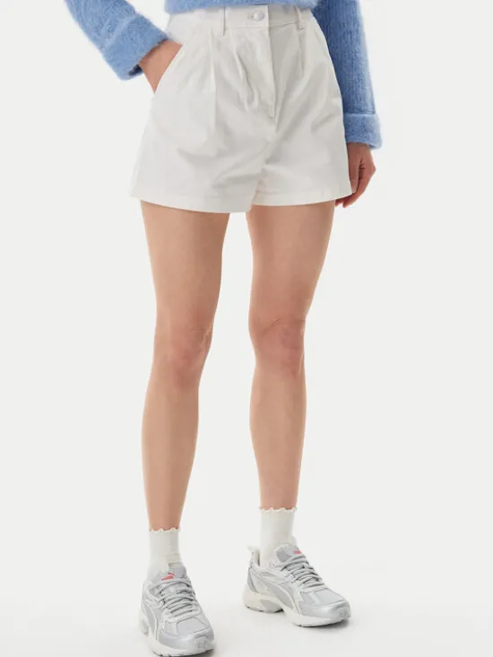 Tommy Jeans Szorty materiałowe Claire DW0DW21643 Écru Regular Fit