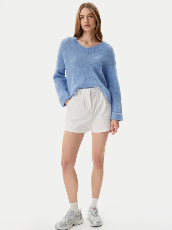 Tommy Jeans Szorty materiałowe Claire DW0DW21643 Écru Regular Fit