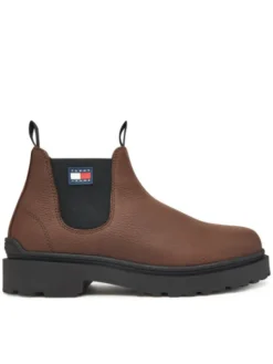 Tommy Jeans Sztyblety Tjm Chelsea Leather Wl EM0EM01670 Brązowy
