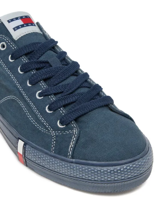 Tommy Jeans Tenisówki Archive Vulc. Y2K Washed Canvas EM0EM01720 Granatowy