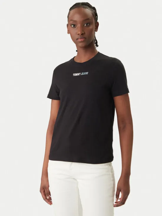 Tommy Jeans T-Shirt DW0DW22277 Czarny Regular Fit