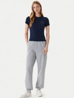 Tommy Jeans T-Shirt Linear DW0DW21164 Granatowy Slim Fit
