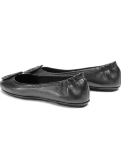 Tory Burch Baleriny Minnie Travel Ballet With Logo 49350 Czarny
