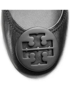 Tory Burch Baleriny Minnie Travel Ballet With Logo 49350 Czarny