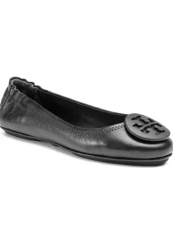 Tory Burch Baleriny Minnie Travel Ballet With Logo 49350 Czarny