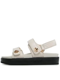 Tory Burch Sandały Kira Sport Sandal Calf Leather 144328 Écru
