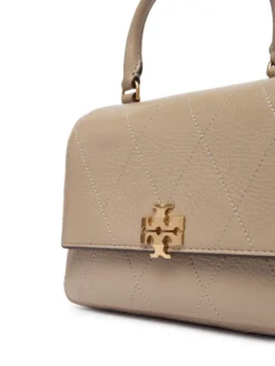 Tory Burch Torebka Charlie Quilted Mini Top Handle Chain Wallet 186032 Beżowy