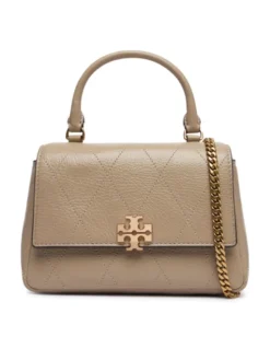 Tory Burch Torebka Charlie Quilted Mini Top Handle Chain Wallet 186032 Beżowy