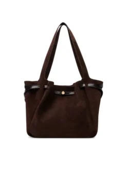 Tory Burch Torebka Romy Suede Tote 186348 Brązowy