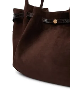 Tory Burch Torebka Romy Suede Tote 186348 Brązowy