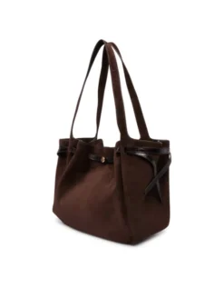 Tory Burch Torebka Romy Suede Tote 186348 Brązowy