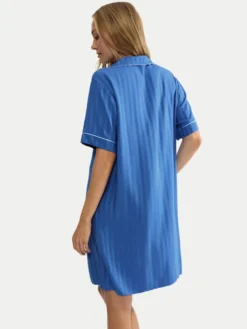 Triumph Koszula nocna Amourette Jacquard 10227274 Niebieski Relaxed Fit