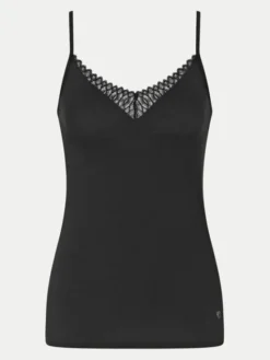 Triumph Koszulka piżamowa Aura Spotlight 10221405 Czarny Regular Fit