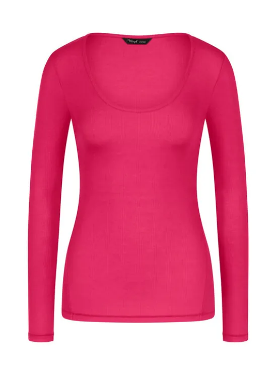 Triumph Koszulka piżamowa Bauty Layers 10225060 Różowy Slim Fit
