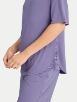 Triumph Piżama Timeless Sensuality 10222627 Fioletowy Relaxed Fit