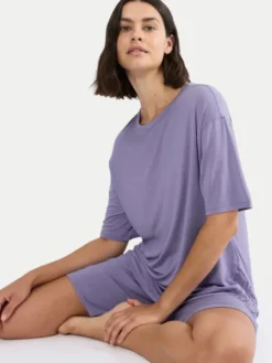 Triumph Piżama Timeless Sensuality 10222627 Fioletowy Relaxed Fit