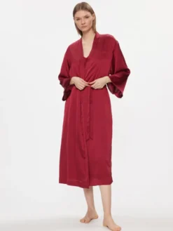 Triumph Szlafrok Robes Satin Robe 01 10216534 Bordowy