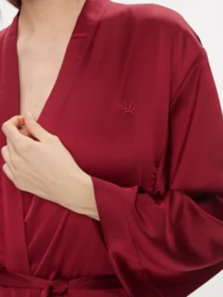 Triumph Szlafrok Robes Satin Robe 01 10216534 Bordowy