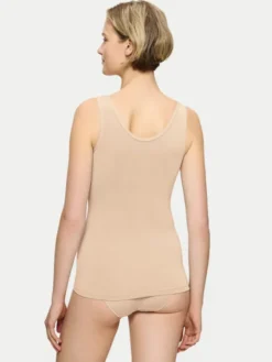 Triumph Top Feel Of Modal 10221637 Beżowy Slim Fit